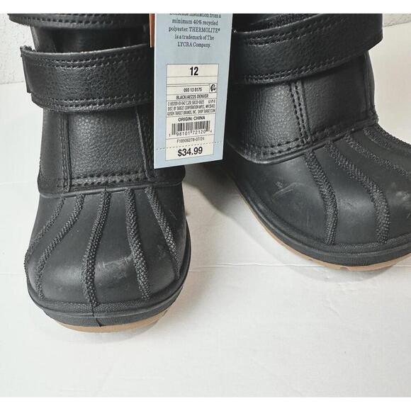 Toddler Denver Winter Boots - Cat & Jack Black Size 12 - Picture 9 of 9
